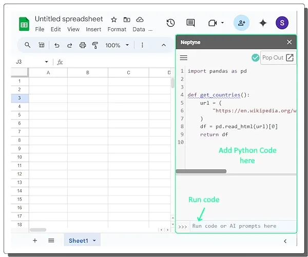 Run Python in Google Sheets