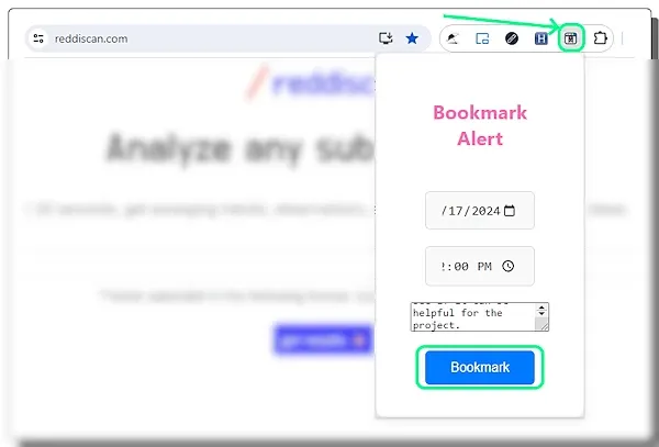 Set Reminders to Revisit Bookmarked Sites