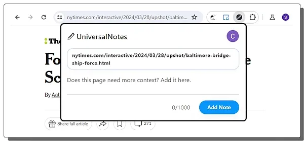 Add a Note to any Website